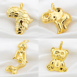 Africa Map Elephant Dolphin Copper Pendant