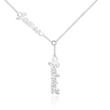 Personalized Double Names Necklace, Custom Engraved Necklace