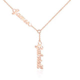 Personalized Double Names Necklace, Custom Engraved Necklace