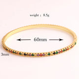 Rainbow Colorful Cz Thin Bangle Bracelet for Women