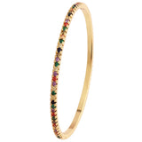 Rainbow Colorful Cz Thin Bangle Bracelet for Women