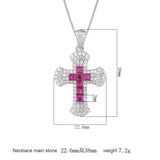 Retro Style Gemstone Cross Necklace Master 5 * 5 Faith Pendant Men's Charm