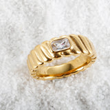 Rhinestone Stainless Steel Rings for Women Wedding Jewelry