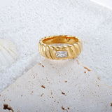 Rhinestone Stainless Steel Rings for Women Wedding Jewelry