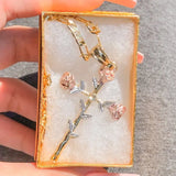 Rose Cross Necklace Gold Plated