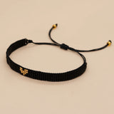 Seed Beaded Heart Bracelet Waterproof Cotton Rope Chain Charm Bracelets