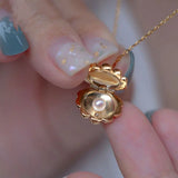 Plated Shell Charm Necklace Freshwater Pearl Pendant Choker