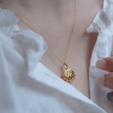 Plated Shell Charm Necklace Freshwater Pearl Pendant Choker