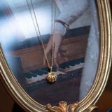 Plated Shell Charm Necklace Freshwater Pearl Pendant Choker