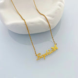 Personalized Butterfly Name Necklace Stainless Steel Initial Nameplate