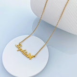 Personalized Butterfly Name Necklace Stainless Steel Initial Nameplate