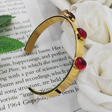 Stainless Steel Cuff Bangles with Zircon - Vintage Jewelry Gift