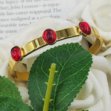 Stainless Steel Cuff Bangles with Zircon - Vintage Jewelry Gift