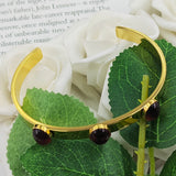Stainless Steel Cuff Bangles with Zircon - Vintage Jewelry Gift