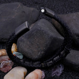 Men's Stainless Steel Leather Bracelet with Magnet Clasp