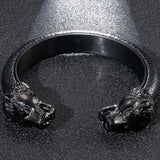Stainless Steel Lion Head Bangle for Men