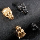 Stainless Steel Lion Head Bangle for Men