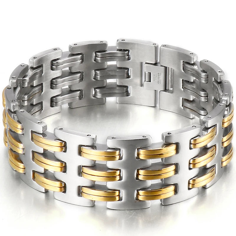 25MM Titanium Men's Bracelet Stainless Steel Bangle Jewelry