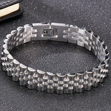 Stainless Steel Chain Bracelet 15MM Wide Adjustable Length Men Women