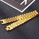 Stainless Steel Chain Bracelet 15MM Wide Adjustable Length Men Women