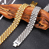 Stainless Steel Chain Bracelet 15MM Wide Adjustable Length Men Women