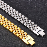 Stainless Steel Chain Bracelet 15MM Wide Adjustable Length Men Women