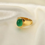 Vintage Mother Of Shell Cat's Eye Signet Ring