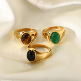Vintage Mother Of Shell Cat's Eye Signet Ring