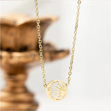 Stainless Steel Sun Star Pendant Choker Chain Necklace