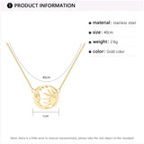 Stainless Steel Sun Star Pendant Choker Chain Necklace