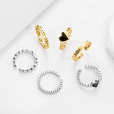 Heart-shaped Stainless Steel Rings for Women Party Jewelry