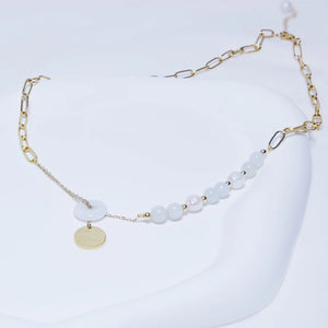 Titanium Steel Jade Pendant Choker Necklace for Women