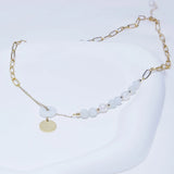Titanium Steel Jade Pendant Choker Necklace for Women