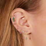 Pastel CZ Dangle Drop Earrings 925 Silver