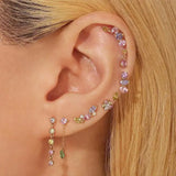 Pastel CZ Dangle Drop Earrings 925 Silver