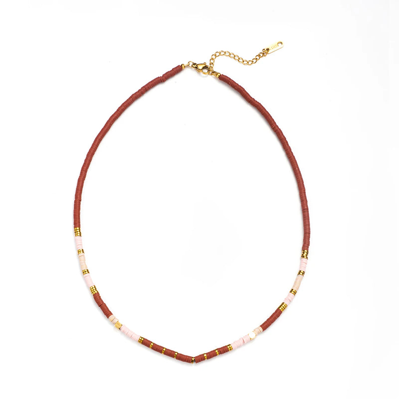 Bohemian Colorful Soft Pottery Necklace for Women