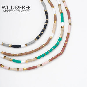 Bohemian Colorful Soft Pottery Necklace for Women