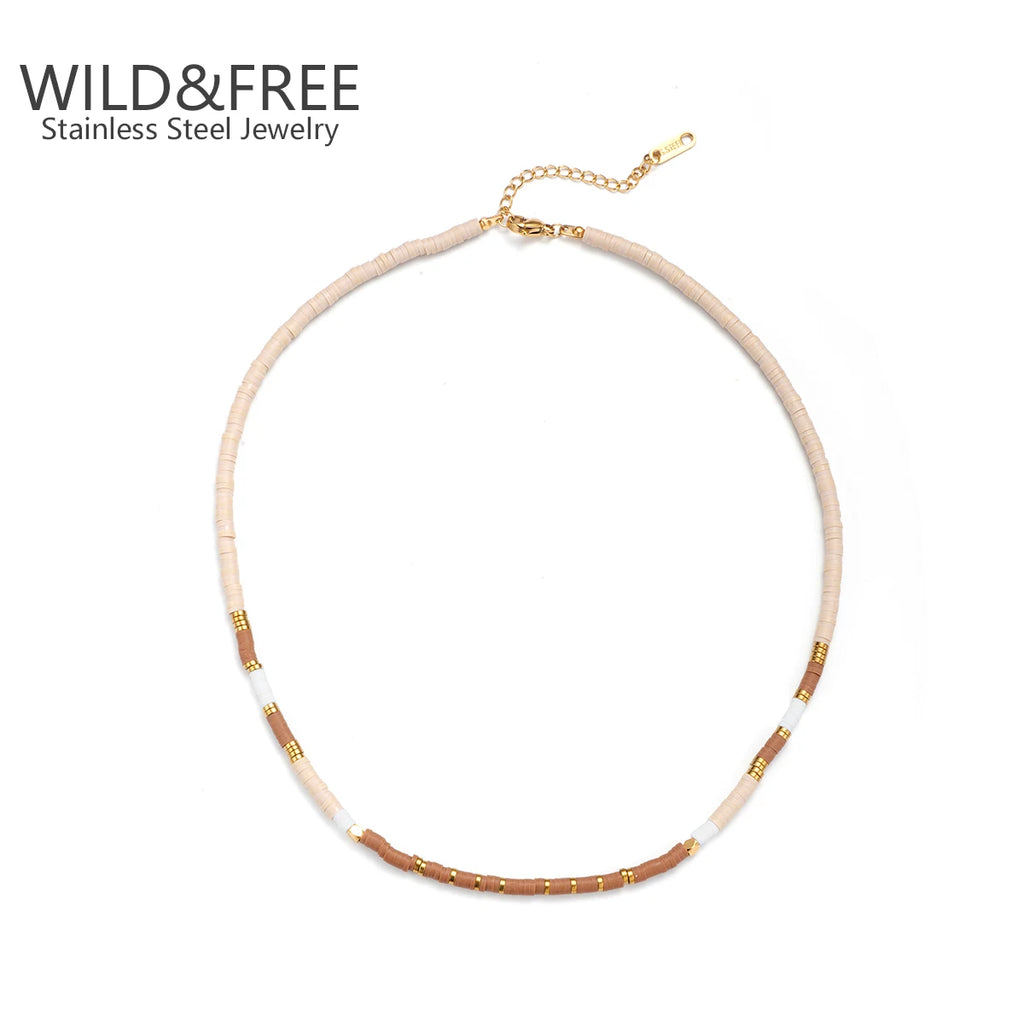 Bohemian Colorful Soft Pottery Necklace for Women