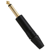20Pcs 6.35mm Stereo Plug Mono Professional 2 Pole 6.5mm, Gold Plated