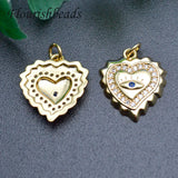 Heart Shape Eye Charms Evil Eye Pendant for DIY Necklace Bracelet