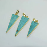 Green Howlite Gemstone Pendant for Jewelry Making