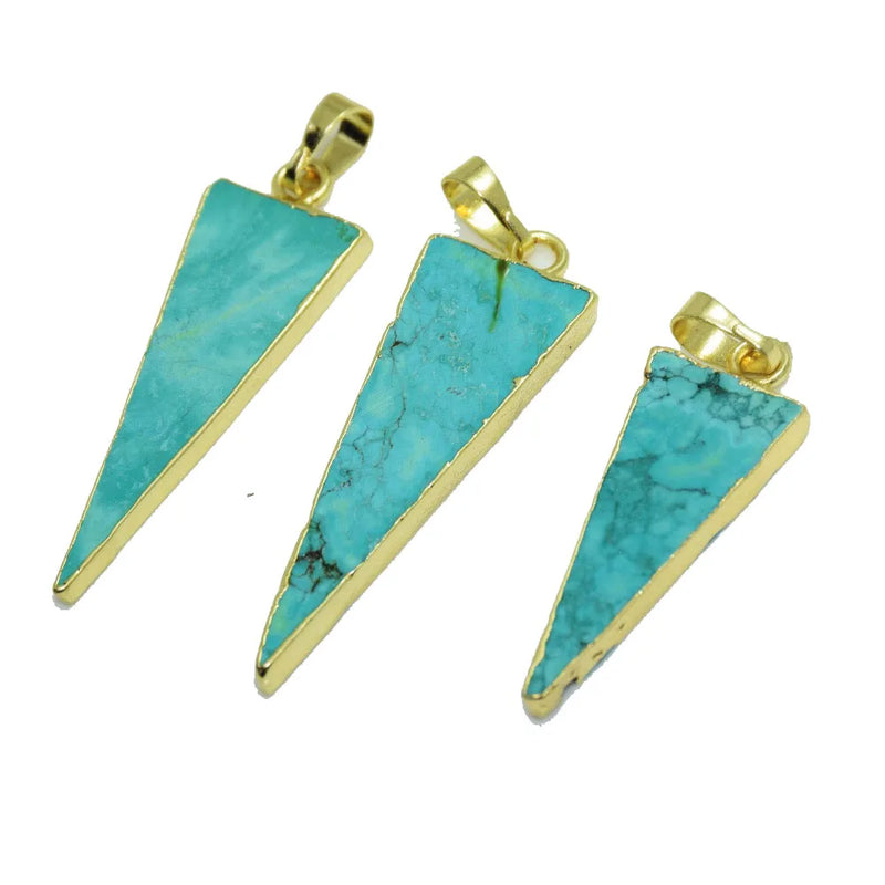 Green Howlite Gemstone Pendant for Jewelry Making