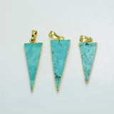 Green Howlite Gemstone Pendant for Jewelry Making