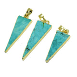 Green Howlite Gemstone Pendant for Jewelry Making