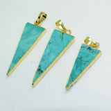 Green Howlite Gemstone Pendant for Jewelry Making