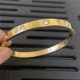 Rose Stainless Steel CZ Cuff Bracelet for Women
