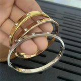 Rose Stainless Steel CZ Cuff Bracelet for Women