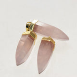 Rose Quartz Pendant Pink Crystal for Jewelry Making Women Big Love Stone