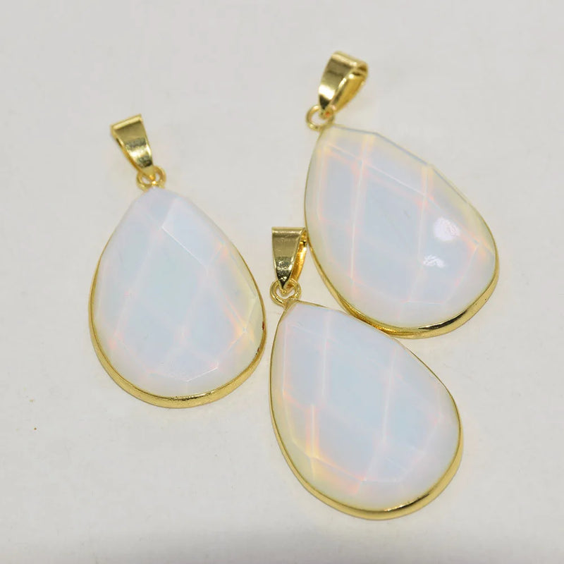 Opal Stone Water Drop Pendant for Women Jewelry Making
