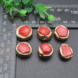 Red Sea Bamboo Coral Flat Oval Beads 5pc